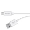 (Refurbished) Android Micro USB Cable, Pebble PBCM10 Micro USB Cable (3.2 Feet/1 Meter) | Fast Charging, 5000+ Bend Lifespan for Samsung, Nexus, LG, Motorola, Android Smartphones and More (White)