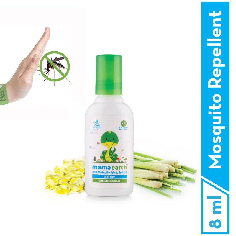 Mamaearth Anti Mosquito Fabric Roll On for Indoor & Outdoor use, Mosquito Repellent, DEET Free, Protects from Dengue, Malaria & Chikungunya,Safe for babies-8ml