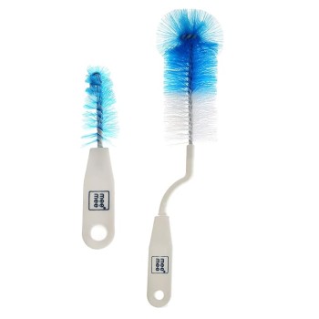 Mee Mee 360� Movable Nylon Bristle Baby Feeding Bottle & Nipple Cleaning Brush | Ergonomic Handle | Easy to Clean Bottle Corners for Narrow & Wide Neck | BPA Free Easy Hanging Storage (Dark Blue)
