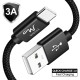 Wayona 65W Nylon Braided USB A to Type C 3Ft 1M 3A Fast Charger USB C Cable For Samsung Galaxy S9 S8 (1M, Black)