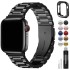 Fullmosa Compatible Apple Watch Band 42mm 44mm 45mm, Stainless Steel iWatch Band with Case for Apple Watch Series 9/8/7/6/5/4/3/2/1/SE/SE2/Ultra 2/Ultra, 42mm 44mm 45mm Black (Watch not Included)