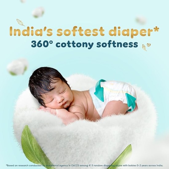 Pampers Premium Care Pant Style Baby Diapers | Medium (M size) | 54 Count | Voted India's Softest | All-in-1 with 360 Cottony Softness Diapers | 7-12kg