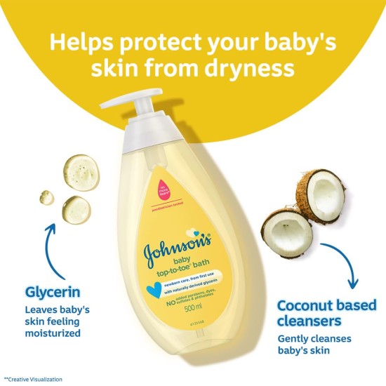 Johnson's Baby Top to Toe Baby Bath, 500ml