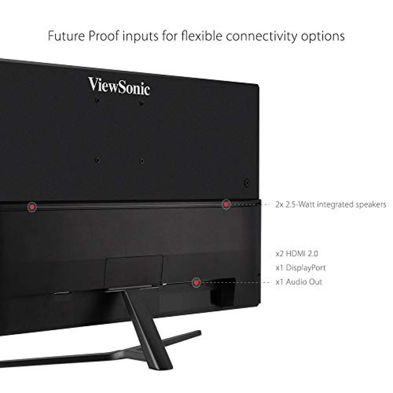 (Refurbished) ViewSonic VX3211-4K-MHD 32 Inch 4K UHD Monitor with 99% sRGB Color Coverage HDR10 FreeSync HDMI and DisplayPort, Black