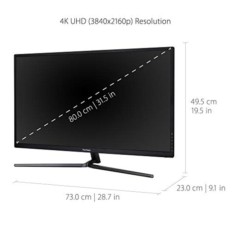 (Refurbished) ViewSonic VX3211-4K-MHD 32 Inch 4K UHD Monitor with 99% sRGB Color Coverage HDR10 FreeSync HDMI and DisplayPort, Black