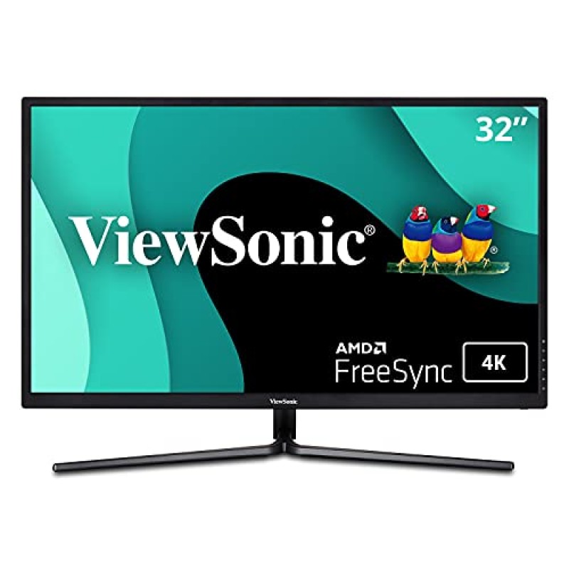 (Refurbished) ViewSonic VX3211-4K-MHD 32 Inch 4K UHD Monitor with 99% sRGB Color Coverage HDR10 FreeSync HDMI and DisplayPort, Black