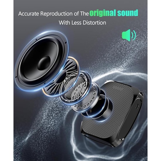 SHIDU Portable Rechargeable Voice Amplifier with Wired Neckband Microphone, Supports AUX, USB & Micro-SD Card Input for Teachers, Tour Guides, Coaches, Classroom, Singing, Yoga, Fitness Instructors