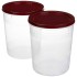 Amazon Brand - Solimo 2-Piece Kitchen Storage Container Set, 7.5 litres, Brown Lid, Plastic