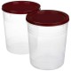 Amazon Brand - Solimo 2-Piece Kitchen Storage Container Set, 7.5 litres, Brown Lid, Plastic