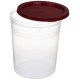 Amazon Brand - Solimo 2-Piece Kitchen Storage Container Set, 7.5 litres, Brown Lid, Plastic