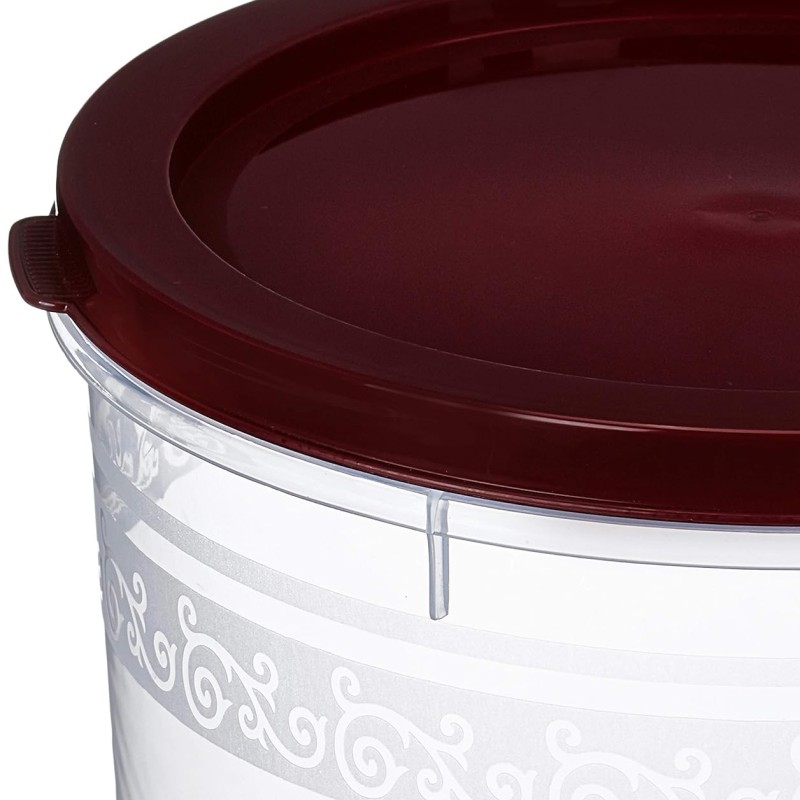 Solimo 2-Piece Kitchen Storage Container Set, 7.5 litres, Brown Lid, Plastic