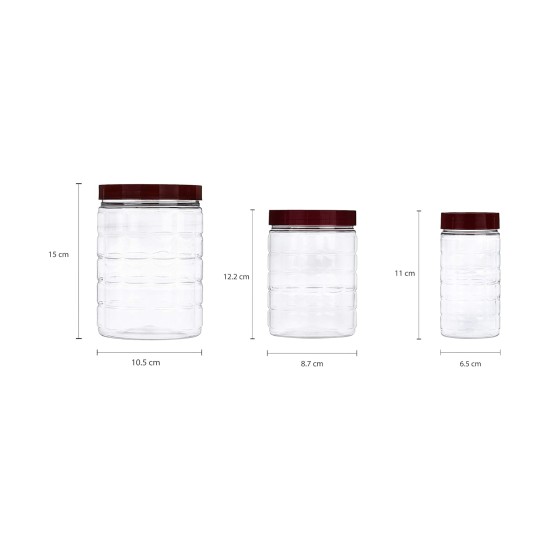 Amazon Brand - Solimo Checkered Airtight Jar Set of 12, plastic