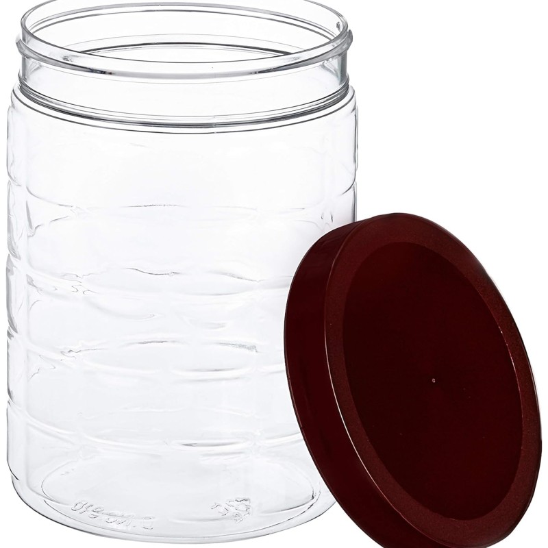 Solimo Checkered Airtight Jar Set of 12, plastic