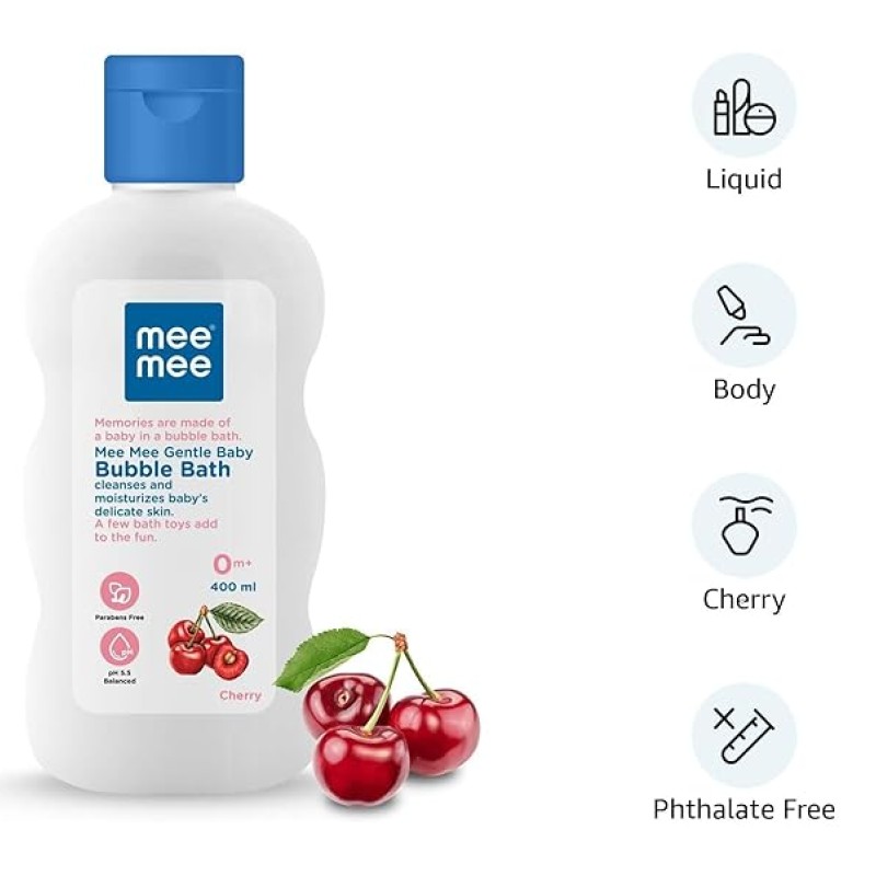 Mee Mee Baby Body Wash | Pk of 1(400ml Each) With Cherry & Fruit Extracts | Tear-Free Formula | Moisturizes and Soothes Skin | Natural Head to Toe Baby Mild Bubble Bath Dermatologically Tested Mee Mee Baby Body Wash | Pk of 1(400ml Each) With Cherry & Fruit Extracts | Tear-Free Formula | Moisturizes and Soothes Skin | Natural Head to Toe Baby Mild Bubble Bath Dermatologically Tested