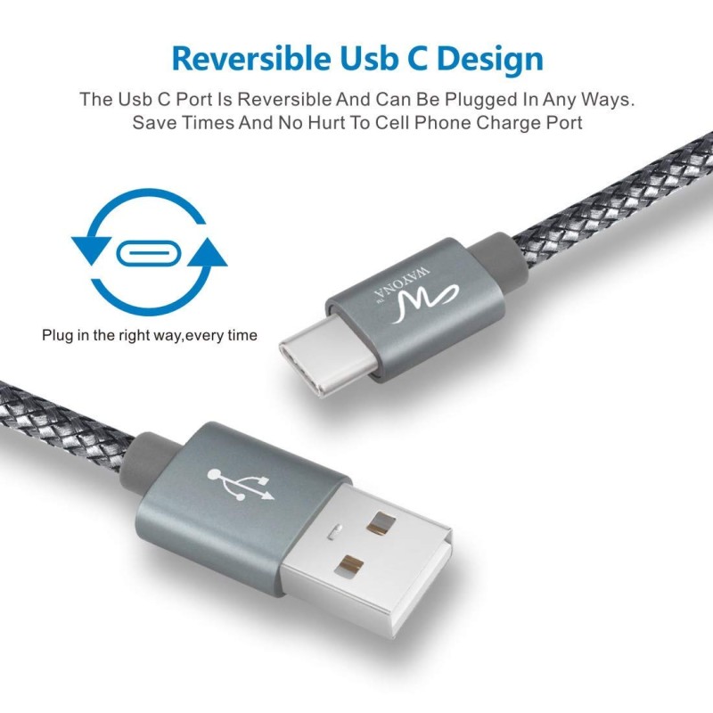 Wayona USB Type C 6FT 2Meter Charger Cable Fast Charging USB C Cable Compatible for Samsung Galaxy S10e S20 S9 S8 Plus S10+, Note 10 Note 9 Note 8,S20,M31s,M40 (6 FT Pack of 1, Grey) Wayona USB Type C 6FT 2Meter Charger Cable Fast Charging USB C Cable Compatible for Samsung Galaxy S10e S20 S9 S8 Plus S10+, Note 10 Note 9 Note 8,S20,M31s,M40 (6 FT Pack of 1, Grey)