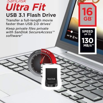 SanDisk SDCZ430-016G-I35 USB 16 GB Flash Drive (Black)