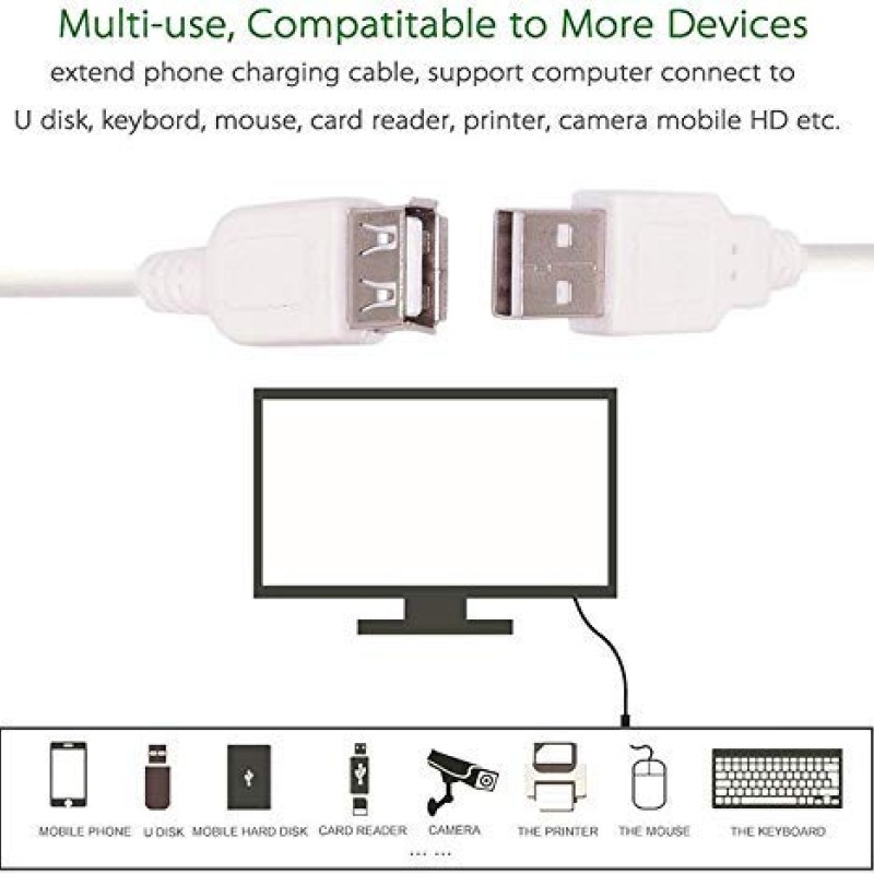 PremiumAV USB 3.0 Extension Moulded Type A Female to Male Cable 3mtr (White, 5 MTR) (MST-789) PremiumAV USB 3.0 Extension Moulded Type A Female to Male Cable 3mtr (White, 5 MTR) (MST-789)
