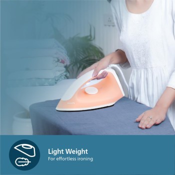 Philips GC097/50 750-Watt Dry Iron (World no. 1 Ironing Brand), Light & Easy to Use, Powerful 750 Watt Heat up with a comforable wide grip, Black Non Stick Soleplate (Peach) Philips GC097/50 750-Watt Dry Iron (World no. 1 Ironing Brand), Light & Easy to Use, Powerful 750 Watt Heat up with a comforable wide grip, Black Non Stick Soleplate (Peach)