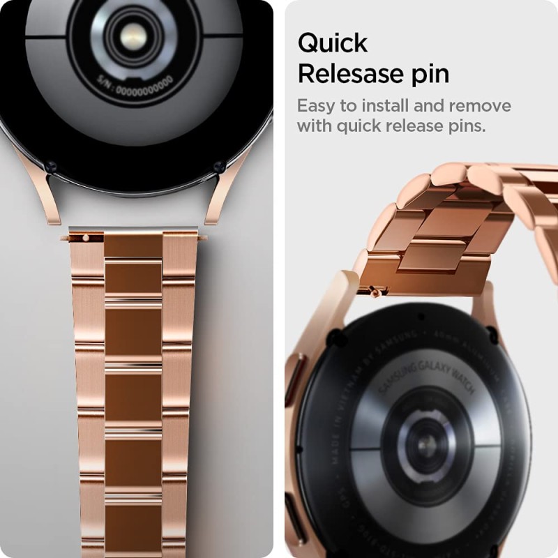 Spigen Modern Fit Strap Designed for Samsung Galaxy Watch 6/5/4 44/40mm, Classic 6 47/43mm, 5 Pro 45mm, 4 Classic 46/42mm, 3 41mm, Active 1&2 - Rose Gold Spigen Modern Fit Strap Designed for Samsung Galaxy Watch 6/5/4 44/40mm, Classic 6 47/43mm, 5 Pro 45mm, 4 Classic 46/42mm, 3 41mm, Active 1&2 - Rose Gold