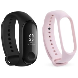 Mi Band 3 (Black) + Additional Strap (Pink)