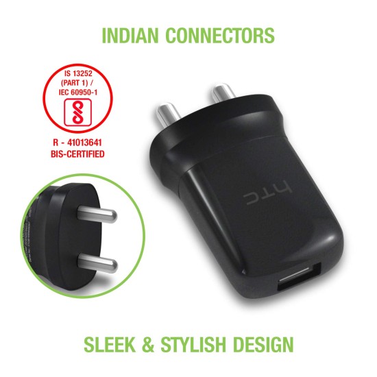 Tizum E250 240V USB Wall Charger for All iPhone, Android, Smart Phones & Tabs - Black