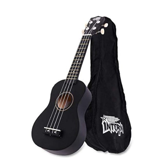 INTERN SOPRANO 21" UKULELE WITH BAG (BLACK)
