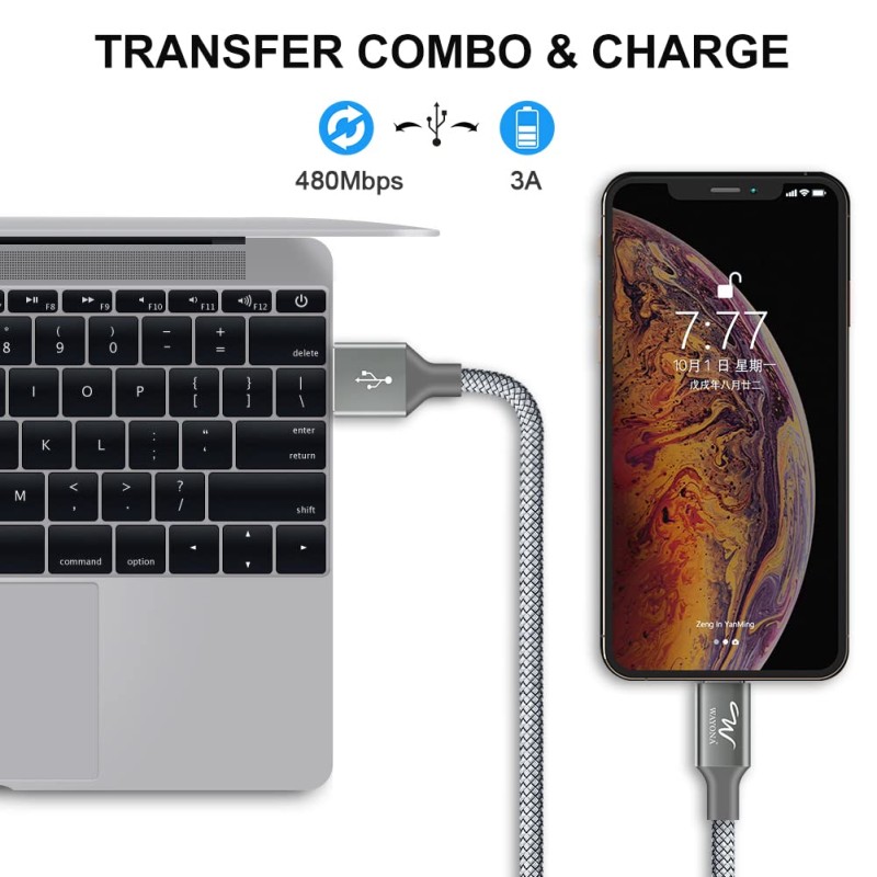 Wayona Nylon Braided (2 Pack) Long Lightning To Usb A Syncing And Fast Charging Data Cable For Iphone, Ipad Tablet (3Ft+6Ft Pack Of 2, Grey) Wayona Nylon Braided (2 Pack) Long Lightning To Usb A Syncing And Fast Charging Data Cable For Iphone, Ipad Tablet (3Ft+6Ft Pack Of 2, Grey)