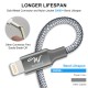 Wayona Nylon Braided (2 Pack) Long Lightning To Usb A Syncing And Fast Charging Data Cable For Iphone, Ipad Tablet (3Ft+6Ft Pack Of 2, Grey)