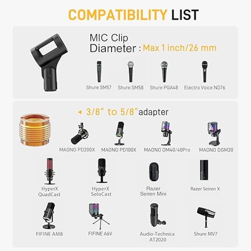 Maono AU-B01 Microphone Stand with Suspension Boom Scissor Arm Maono AU-B01 Microphone Stand with Suspension Boom Scissor Arm