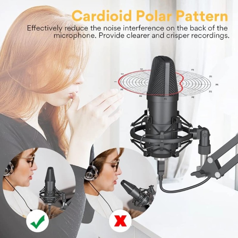 Maono AU-A04 Condenser Microphone Kit (Black)