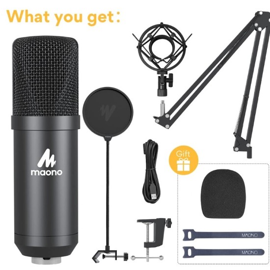 Maono AU-A04 Condenser Microphone Kit (Black)