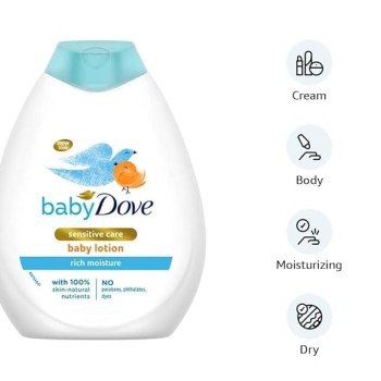 Baby Dove Rich Moisture Nourishing Baby Lotion 400 ml, With Moisturising Cream, Gentle Care for Baby's Soft Skin Baby Dove Rich Moisture Nourishing Baby Lotion 400 ml, With Moisturising Cream, Gentle Care for Baby's Soft Skin