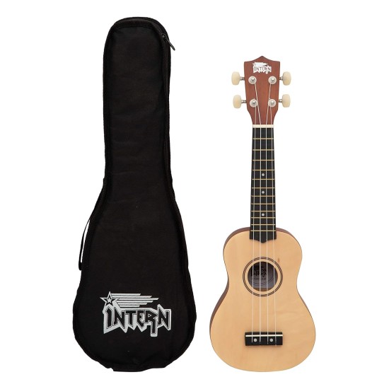 Intern INT-UK21LD-NT Concert Ukele with Bag (Natural)