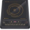 Bajaj Popular Ultra 1400W Induction Cooktop with Pan Sensor and Voltage Pro Technology, Black, Radiant