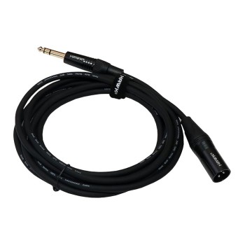 HAWK PROAUDIO SXSG010 Gold Series 6.35mm TRS Male to XLR Male Balanced Interconnect With USB Cable Tie for Monitor - 3 Meter (Black)
