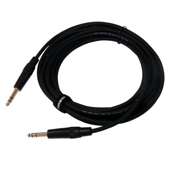 Hawk Proaudio SMSG010 Gold Series 6.35mm TRS Male to 6.35mm TRS Male With Cable Tie for Monitor - 3 Meter (Black)