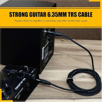 Hawk Proaudio SMSG010 Gold Series 6.35mm TRS Male to 6.35mm TRS Male With Cable Tie for Monitor - 3 Meter (Black) Hawk Proaudio SMSG010 Gold Series 6.35mm TRS Male to 6.35mm TRS Male With Cable Tie for Monitor - 3 Meter (Black)