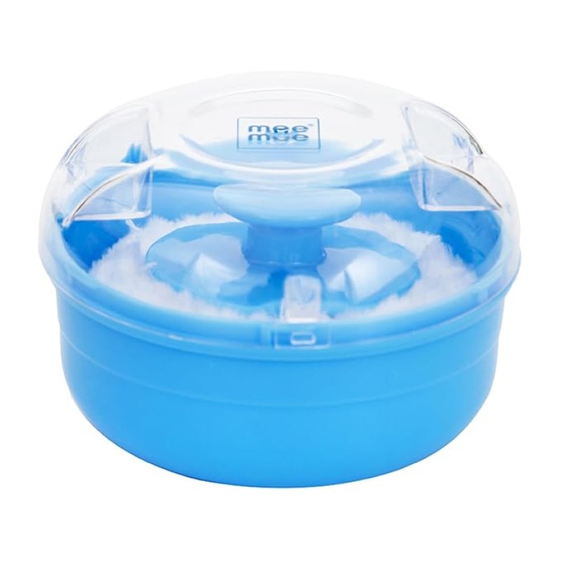 Mee Mee Soft Feel Powder Puff with Box Holder Container for New Born and Kids | Gentle Touch for Your Little One's Skin | BPA-Free | Talcum Powder Container | Portable Baby Grooming Puff Case (Blue) Mee Mee Soft Feel Powder Puff with Box Holder Container for New Born and Kids | Gentle Touch for Your Little One's Skin | BPA-Free | Talcum Powder Container | Portable Baby Grooming Puff Case (Blue)