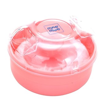 Mee Mee Soft Feel Baby Powder Puff - BPA Free | Box Holder Container for New Born and Kids | Pink Color (Single Pack)