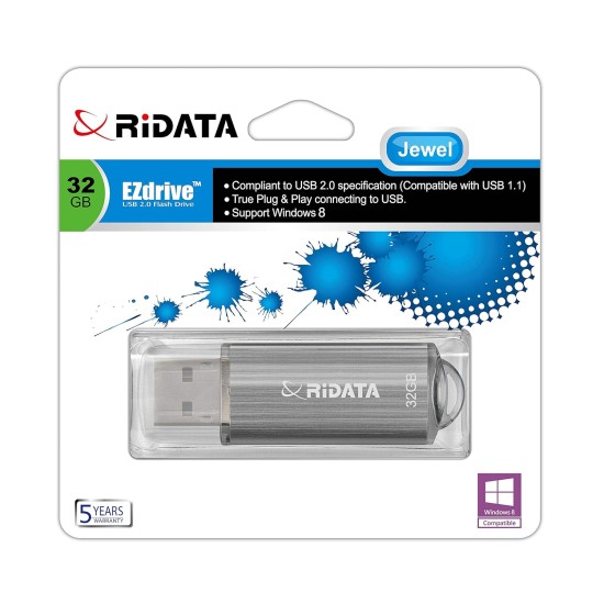 RiDATA Jewel 32GB USB Flash Drive (Silver)