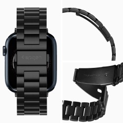 Spigen Modern Fit Metal Strap for Apple Watch Ultra 2 / Apple Watch Ultra (49mm) | 8/7 (45mm) | 6/5/4 (44mm) | 3/2/1 (42mm) - Black (Watch not included)