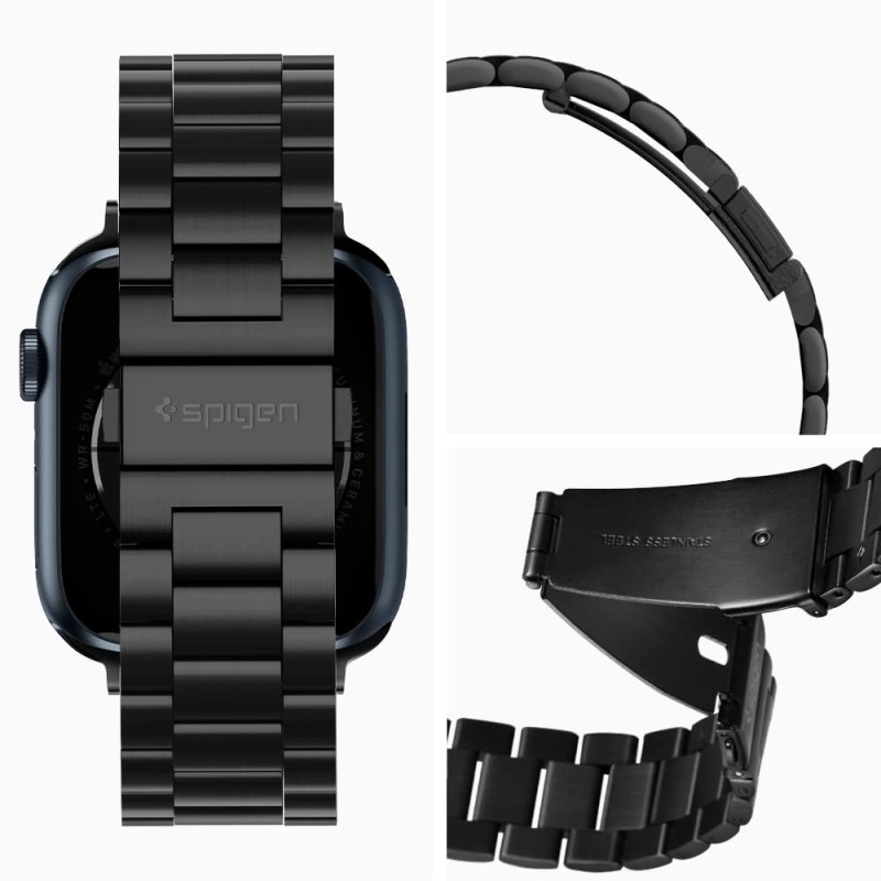 Spigen Modern Fit Metal Strap for Apple Watch Ultra 2 / Apple Watch Ultra (49mm) | 8/7 (45mm) | 6/5/4 (44mm) | 3/2/1 (42mm) - Black (Watch not included) Spigen Modern Fit Metal Strap for Apple Watch Ultra 2 / Apple Watch Ultra (49mm) | 8/7 (45mm) | 6/5/4 (44mm) | 3/2/1 (42mm) - Black (Watch not included)