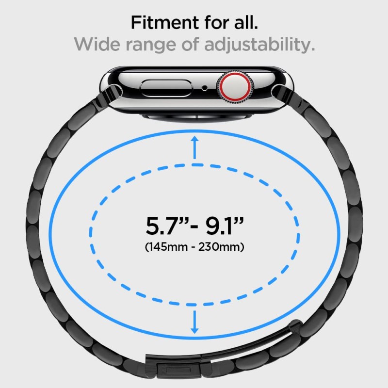 Spigen Modern Fit Metal Strap for Apple Watch Ultra 2 / Apple Watch Ultra (49mm) | 8/7 (45mm) | 6/5/4 (44mm) | 3/2/1 (42mm) - Black (Watch not included) Spigen Modern Fit Metal Strap for Apple Watch Ultra 2 / Apple Watch Ultra (49mm) | 8/7 (45mm) | 6/5/4 (44mm) | 3/2/1 (42mm) - Black (Watch not included)