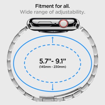 Spigen Modern Fit Metal Strap for Apple Watch Ultra (49mm) | 8/7 (45mm) | 6/5/4 (44mm) | 3/2/1 (42mm) - Sliver Spigen Modern Fit Metal Strap for Apple Watch Ultra (49mm) | 8/7 (45mm) | 6/5/4 (44mm) | 3/2/1 (42mm) - Sliver