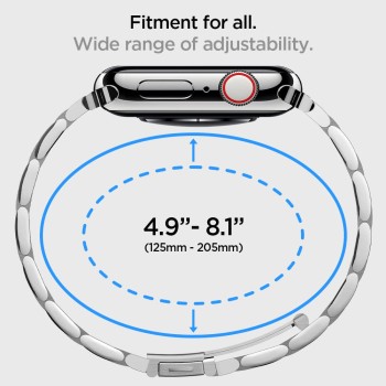 Spigen Modern Fit Strap for Apple Watch 7 (41mm), Series 6/SE/5/4 (40mm) and Series 3/2/1 (38mm) - Silver Spigen Modern Fit Strap for Apple Watch 7 (41mm), Series 6/SE/5/4 (40mm) and Series 3/2/1 (38mm) - Silver