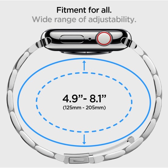 Spigen Modern Fit Strap for Apple Watch 7 (41mm), Series 6/SE/5/4 (40mm) and Series 3/2/1 (38mm) - Silver