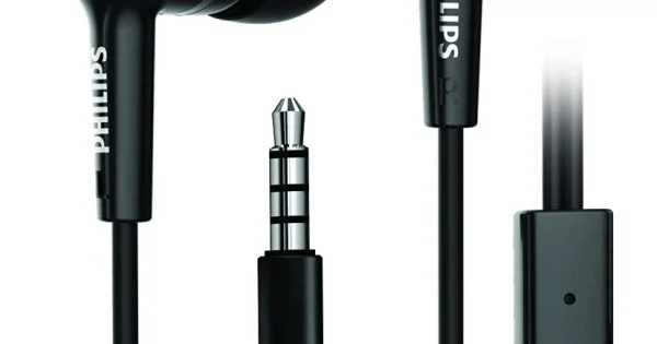 Philips Audio SHE1505 Wired in Ear Earphones with Mic (Black)