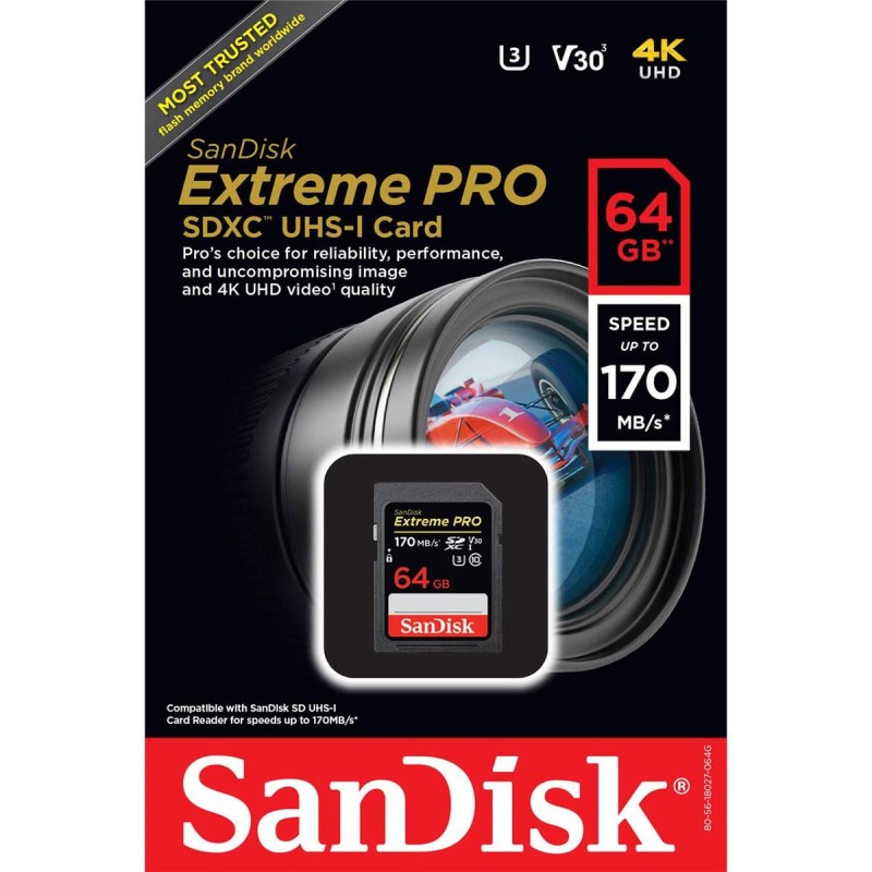 SanDisk 64GB Extreme PRO UHS-I SDXC Memory Card SanDisk 64GB Extreme PRO UHS-I SDXC Memory Card