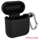 Tizum Apple AirPods Case, Silicone-Shockproof Headphones Case Cover with Carabiner Hook for AirPods (Black)