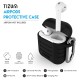 Tizum Apple AirPods Case, Silicone-Shockproof Headphones Case Cover with Carabiner Hook for AirPods (Black)